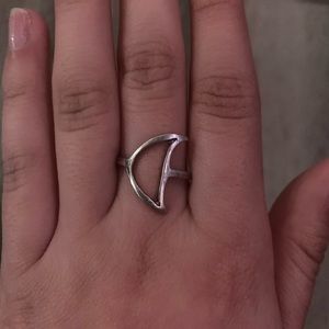 Silver moon ring
